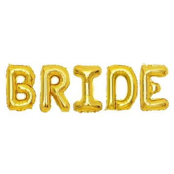 Фольгована фігура літери "BRIDE" Набір букв (золото 100*100 см) 4211 фото