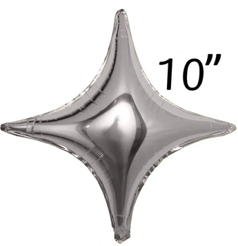 Фольга Зірка чотирикутна 10" Срібло J-1002 фото