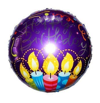 Фольга 18" (45см) "HB Свічки на Фіолетовому" 9663 фото