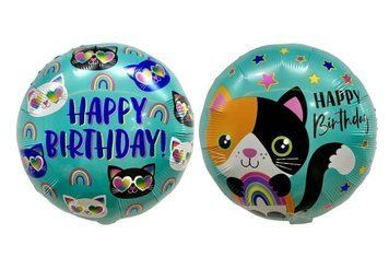 Фольга 18" (45см) "Happy Birthday з кицьками" Китай(Pinan) 997250 фото