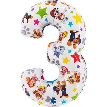 Фольгована цифра 3 Щенячий патруль 26" (маленька) Paw Patrol (в інд. уп.) Grabo. 3207-3585 фото