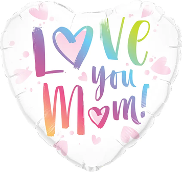 Фольга 18" (45см) "Love you mom Біле" (Китай) 12417 фото