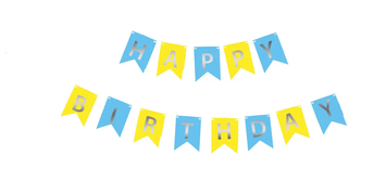 Гірлянда літери Happy Birthday Жовто-блакитна 2227 фото