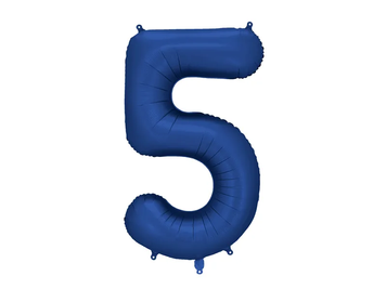 Фольгована цифра 5 темно-синя PartyDeco FB1S-5-074 фото