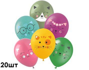 Кульки (20 шт.) ТМ Show (1 ст.) 12" (Котики) ZV-14-20 фото