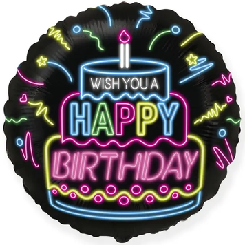 Фольга Happy birthday Неон Flexmetal 1202-3131 фото