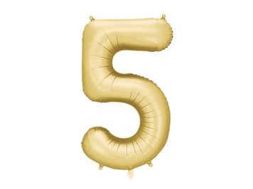 Фольгована цифра 5 Сатин Золото PartyDeco FB1S-5-019 фото