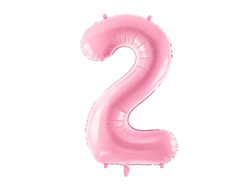 Фольгована цифра 2 Рожева PartyDeco FB1P-2-081 фото