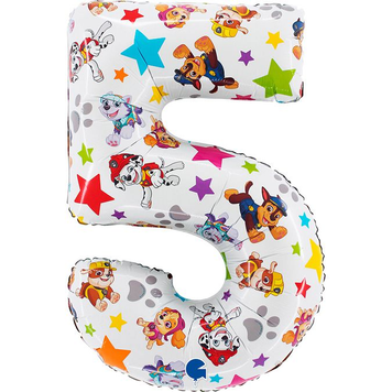 Фольгована цифра 5 Щенячий патруль 26" (маленька) Paw Patrol (в інд. уп.) Grabo L225 3207-3587 фото