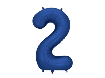 Фольгована цифра 2 темно-синя PartyDeco FB1S-2-074 фото